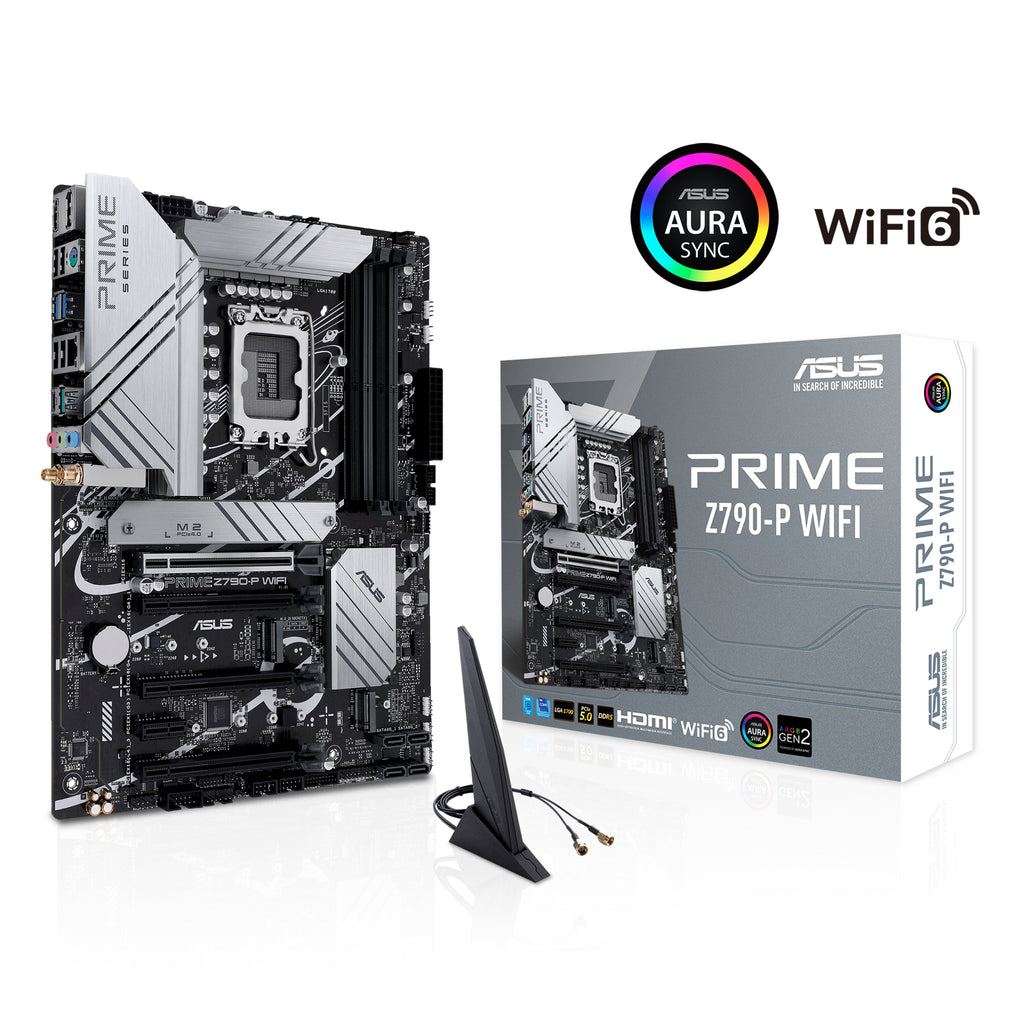 ASUS Prime Z790-P WiFi LGA 1700 Intel ATX motherboard (PCIe 5.0,DDR5,14+1 Power Stages,3x M.2,WiFi 6,Bluetooth v5.2,2.5Gb LAN,front panel USB 3.2 Gen 2 Type-C,Thunderbolt™ 4(USB4) support, Arua Sync)