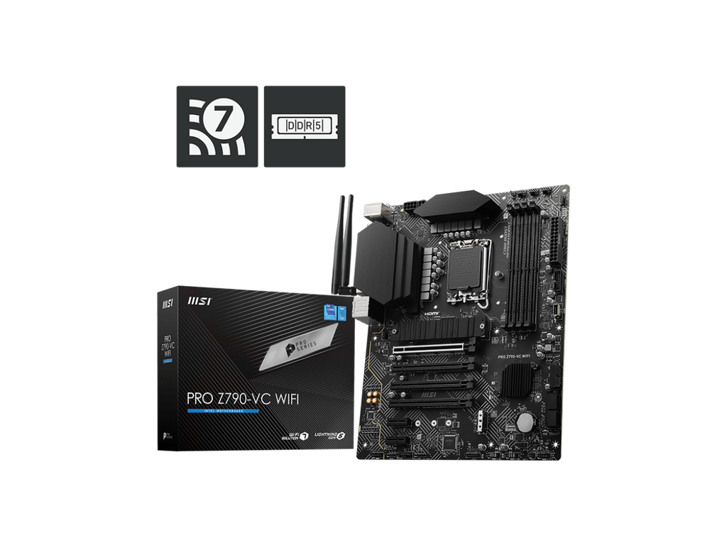 MSI PRO Series PRO Z790-VC WIFI LGA 1700 DDR5 Intel Z790 Wi-Fi 7 SATA 6Gb/s ATX PCI-E x16 slot 2x M.2 Bluetooth 2.5Gbps