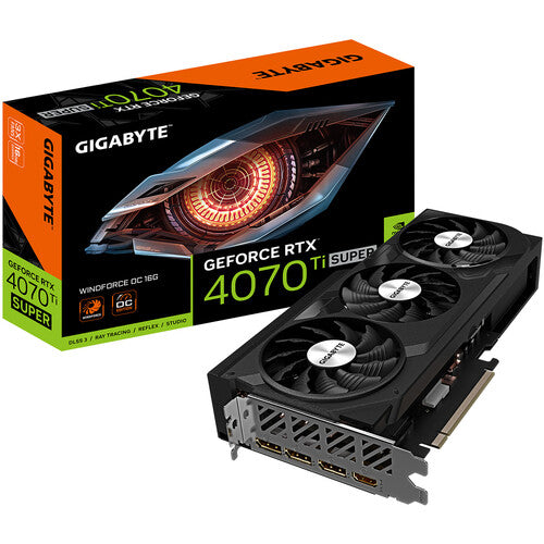 GIGABYTE GeForce RTX 4070 Ti SUPER WINDFORCE OC 16G Graphics Card, 3x WINDFORCE Fans, 16GB 256-bit GDDR6X