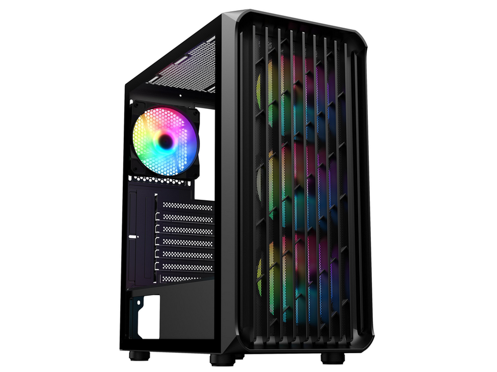 SAMA 205A Tempered Glass ATX Mid Tower Gaming Computer Case - Black