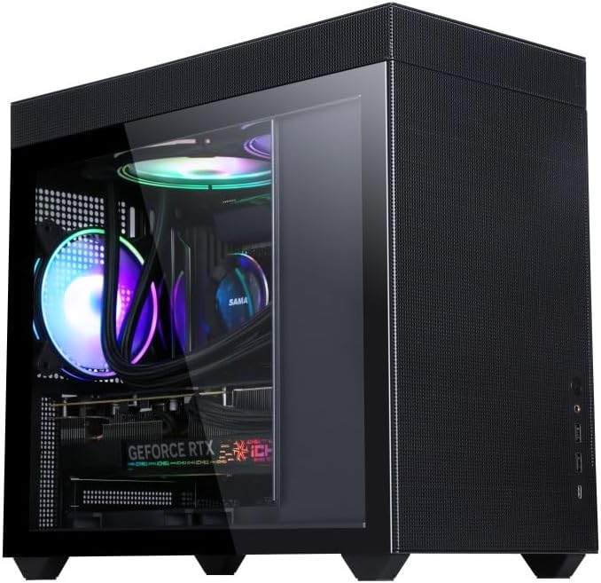 SAMA IM01 Pro BKG Micro ATX Mini-ITX High Airflow Mid Tower Steel Metal Panel Computer Case - Black