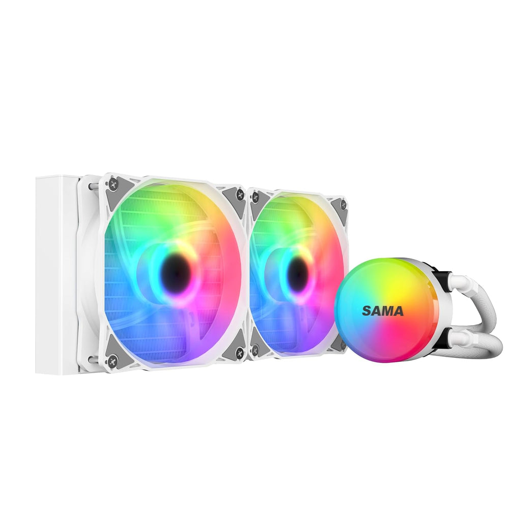 SAMA SI240 240mm AIO Liquid CPU Cooler - White