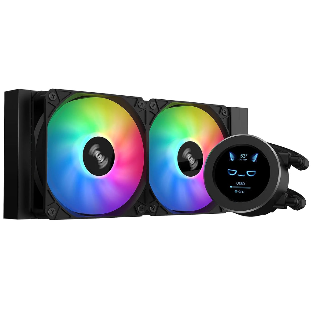 SAMA SM240 240mm AIO RGB Liquid Cooler LCD Display Screen - Black