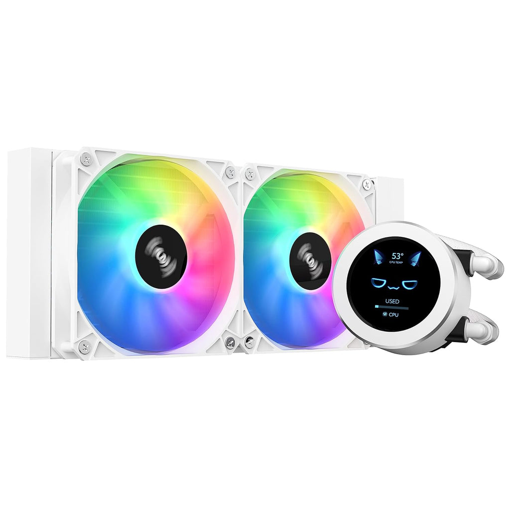 SAMA SM240 240mm AIO RGB Liquid Cooler LCD Display Screen - White