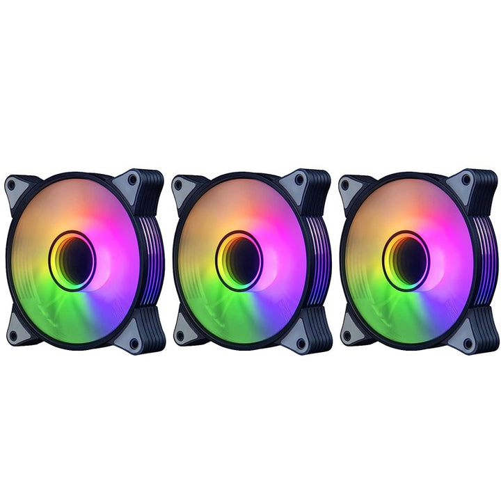 AIGO DarkFlash AR12 PRO 120mm PWM RGB Case Fan (Pack of 3) - Black