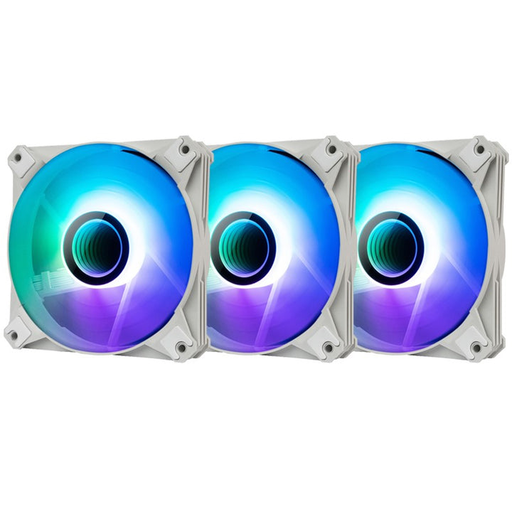 AIGO Dark Flash Infinity 8 120mm PWM A-RGB Case Fan (Pack of 3) - White