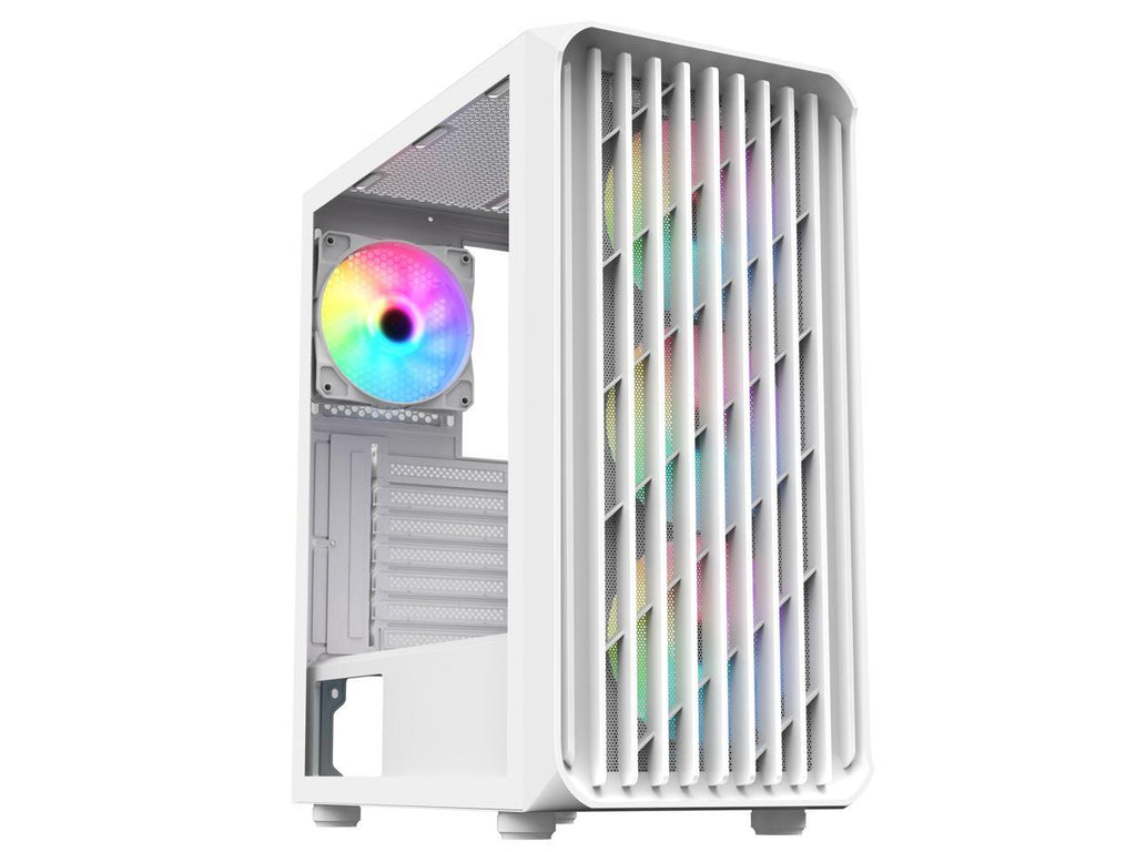 SAMA 205A Tempered Glass ATX Mid Tower Gaming Computer Case - White