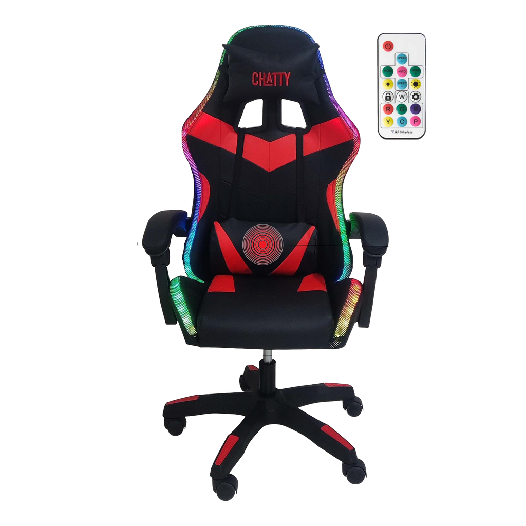 CHATTY Gaming Chair with RGB Light - Black/Red - كرسي ألعاب