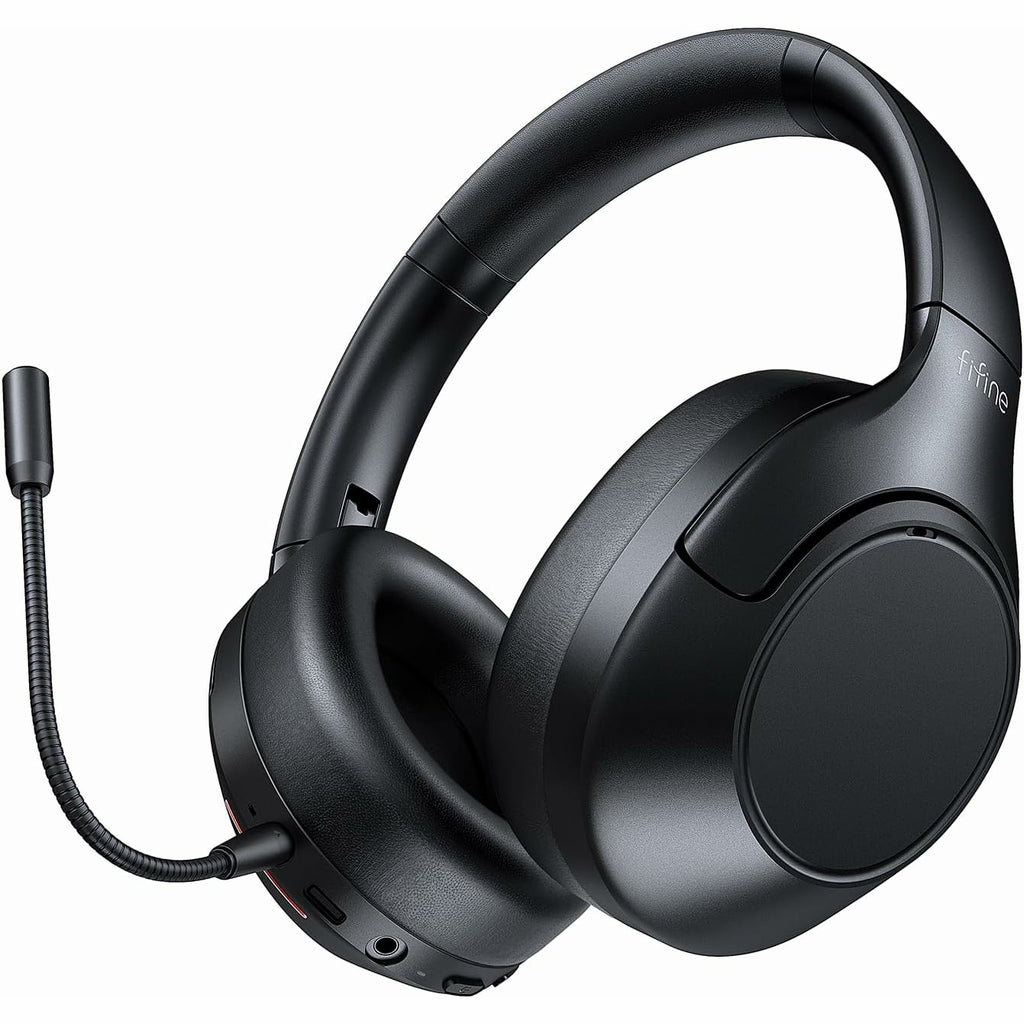 FIFINE X3 Over-ear Wireless Headphone with Active Noise Canceling, Bluetooth 5.2, Three Modes, Detachable Boom Microphone - Black