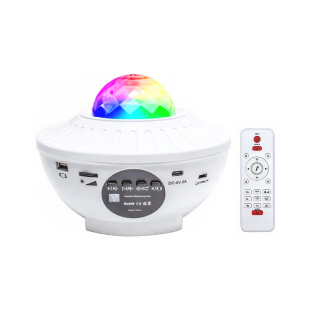 Galaxy Starry LED Night Lamp with Music, Bluetooth & Remote Control - White