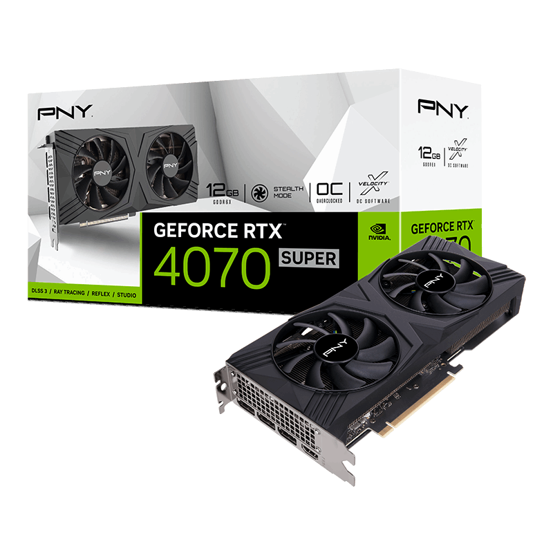 PNY GeForce RTX 4070 SUPER 12GB VERTO OC Dual Fan DLSS 3 Graphics Card