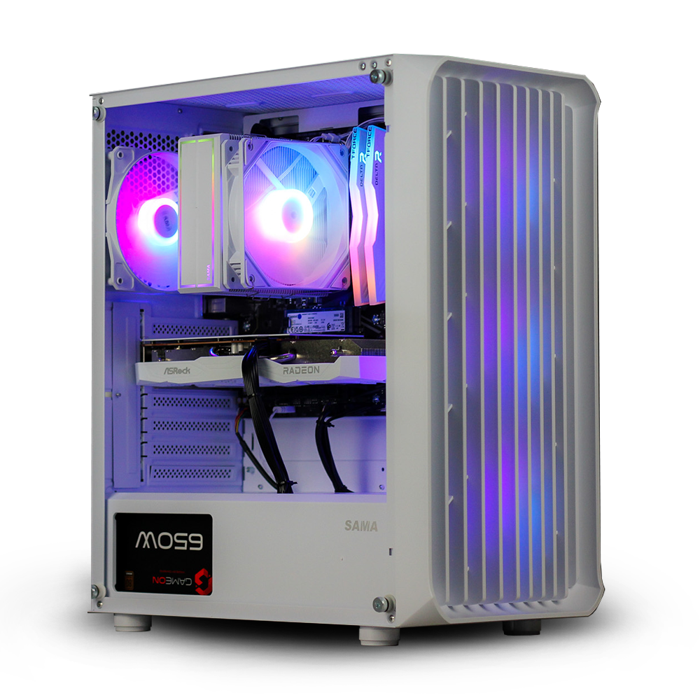 Budget White Gaming PC - Ryzen 5 5500 - Radeon RX 6600 - 16GB RAM - 500GB M.2