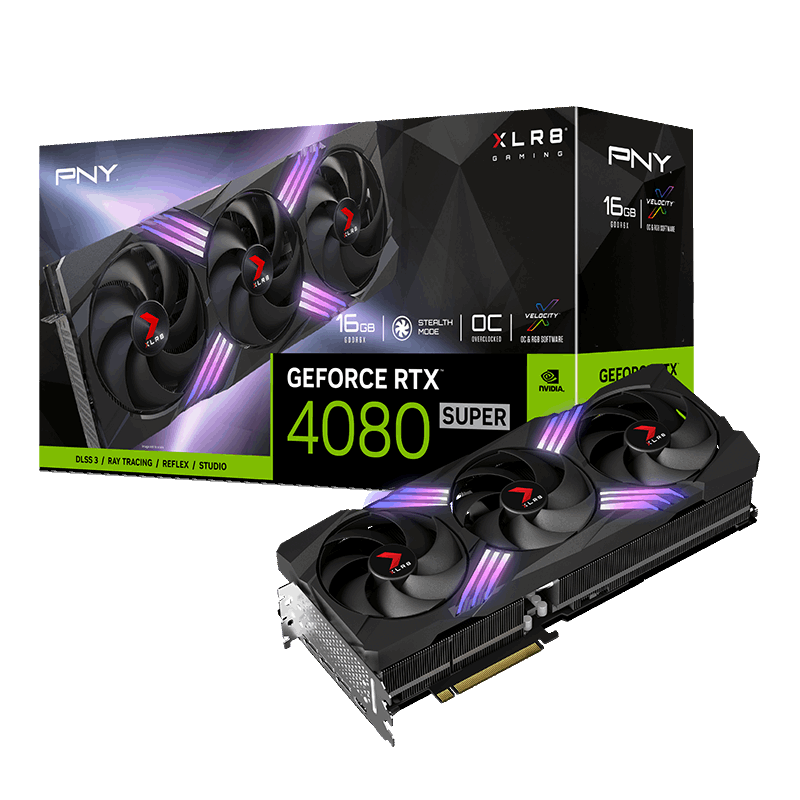 PNY GeForce RTX 4080 SUPER 16GB XLR8 Gaming EPIC-X RGB OC DLSS 3 Graphics Card