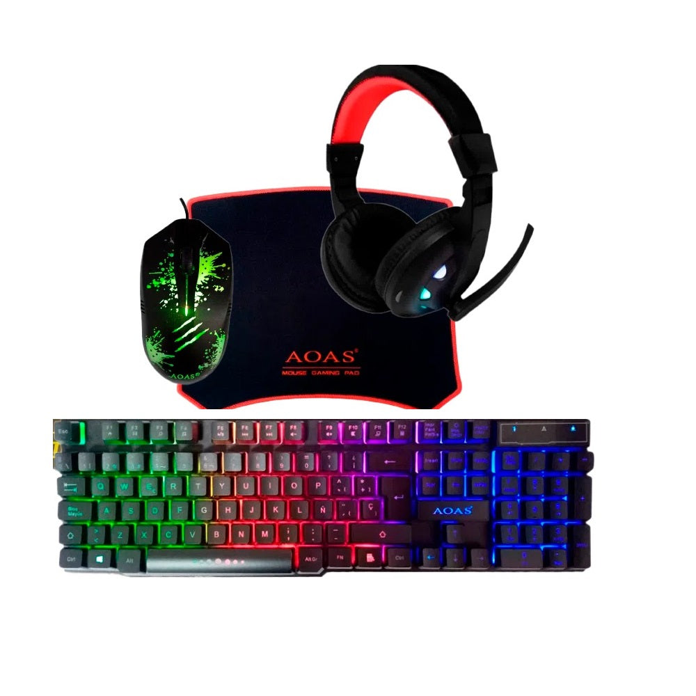 4 in 1 Gaming Keyboard, Mouse Combo Set “AS-1088 “