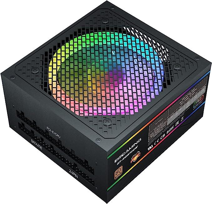 QUBE Levin 2 80 plus Full Modular RGB Gaming Power Supply BRONZE 750w